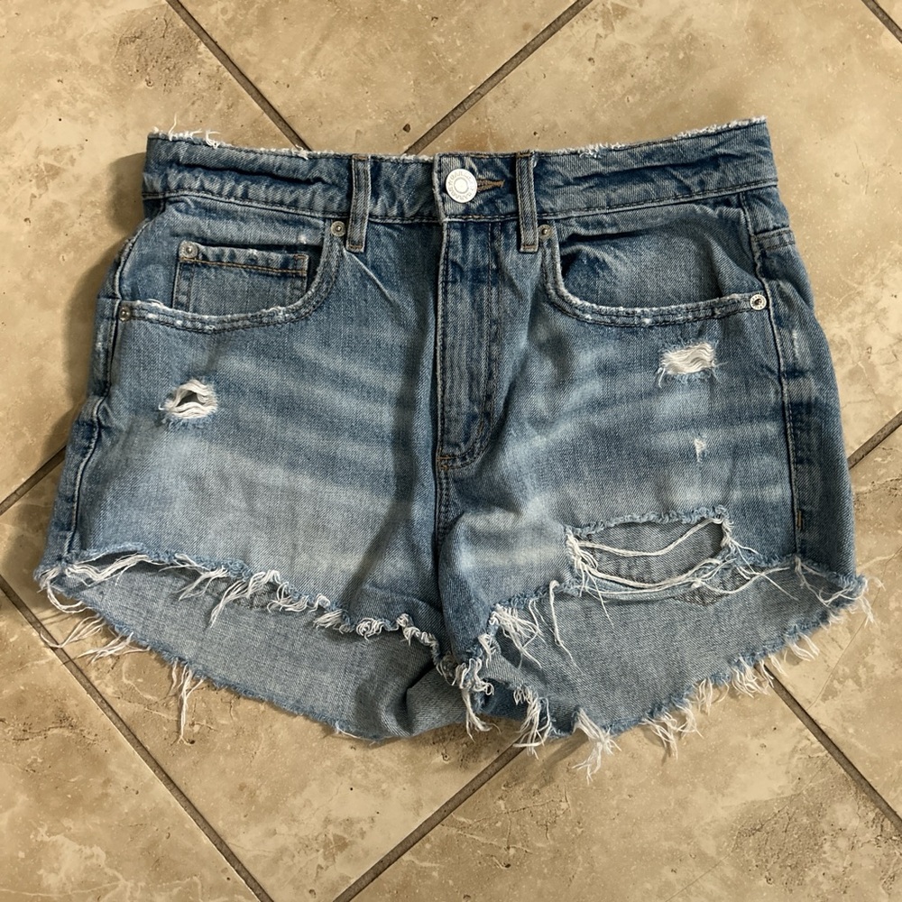 Garage High Rise Blue Jean Denim Shorts Sz 03